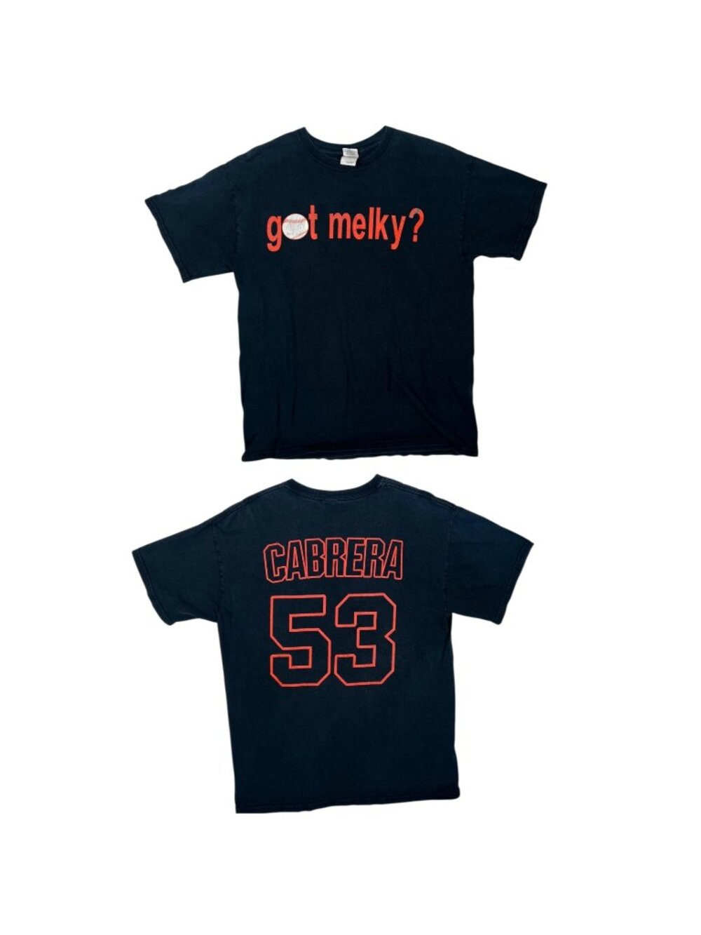 Vintage San Francisco Giants T-Shirt Mens Large Black MLB Cabrera 53 "Got Melky"